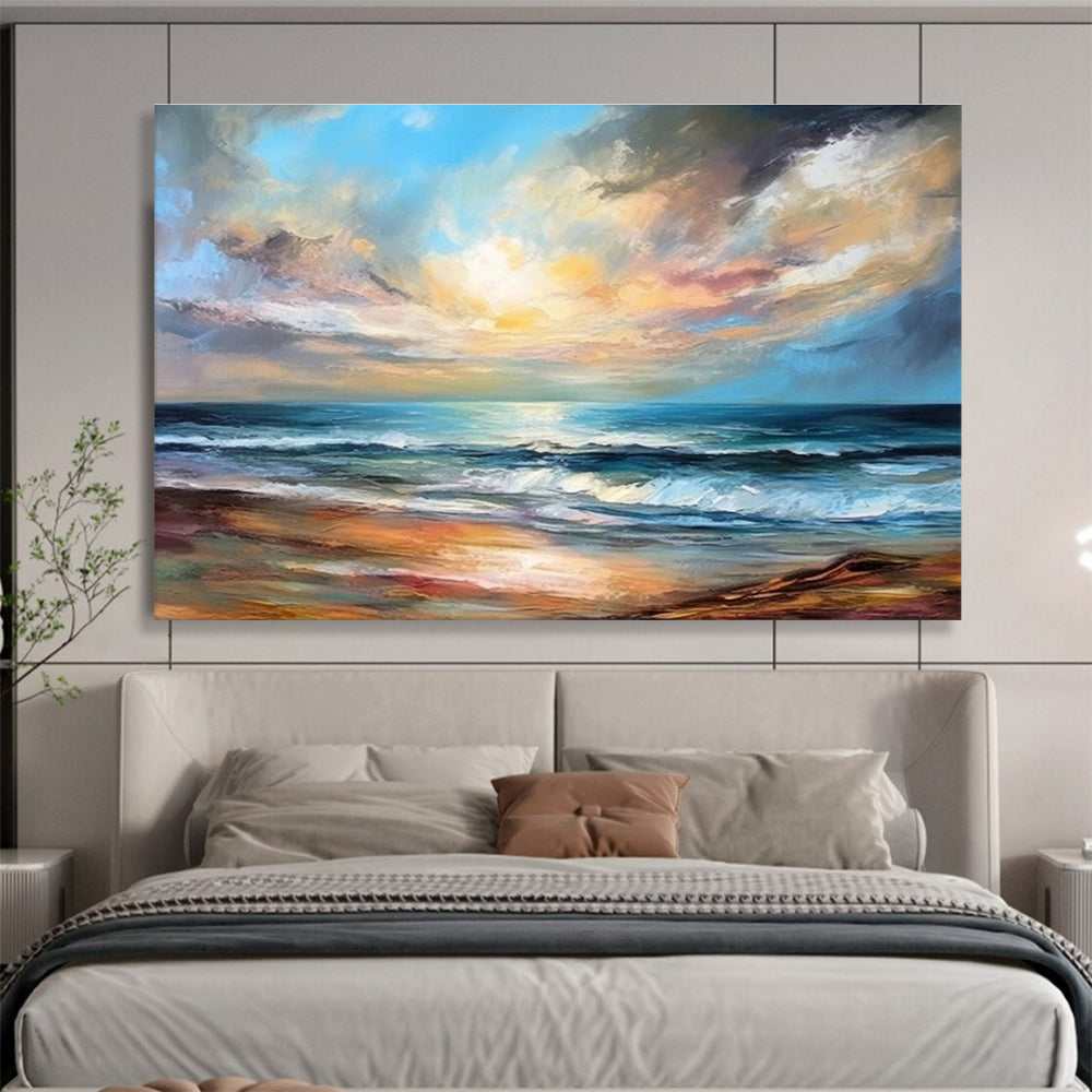 evening beach abstract canvas design 7